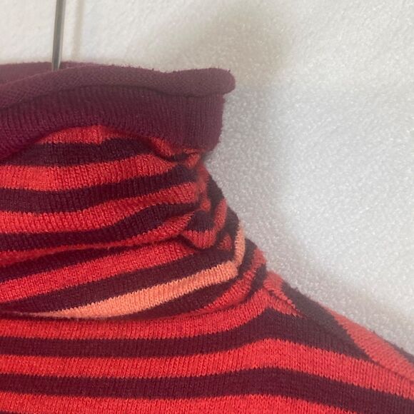 Duluth Trading Co. Women’s Striped Mock Neck Long Sleeve Shirt CoolMax Blend - Picture 6 of 9